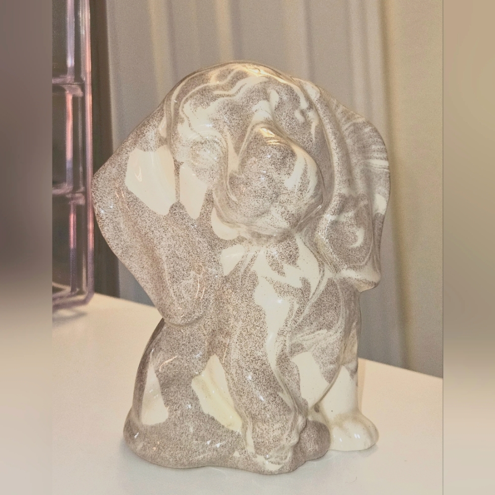 Puppy Beagle Basset Hound Dog Ceramic W/ Volcanic Ash From Mt. St. Helen In 1980